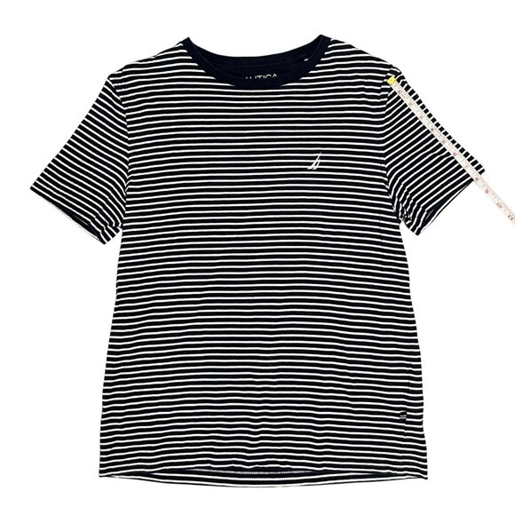 Nautica Men's Striped Tee Size S Navy White Crewneck Nautical Coastal Classic - Picture 8 of 10